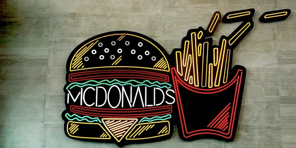 neon mcdonald's sign