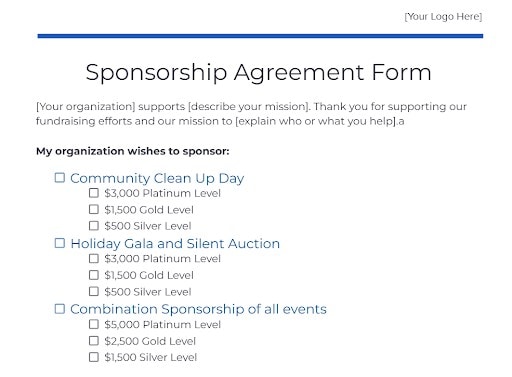 Nonprofit sponsorship agreement template thumbnail iii