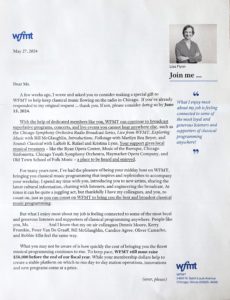 WFMT direct Mail example