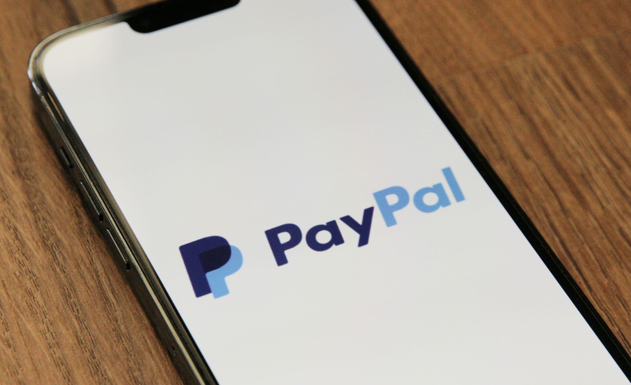 smartphone showing paypal screen