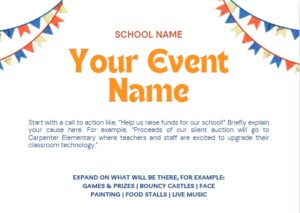 school fundraiser flyer template thumbnail iii