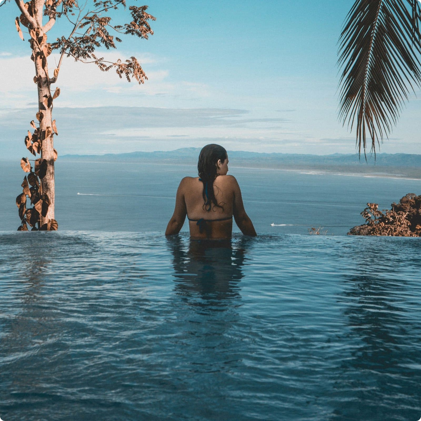 woman in pool in Costa Rica