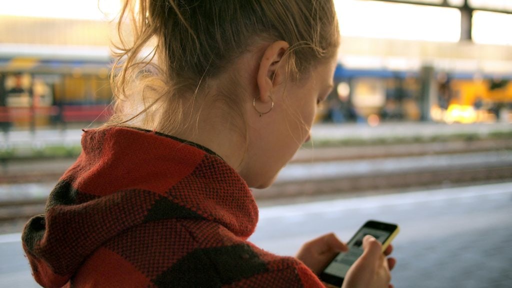 woman texting