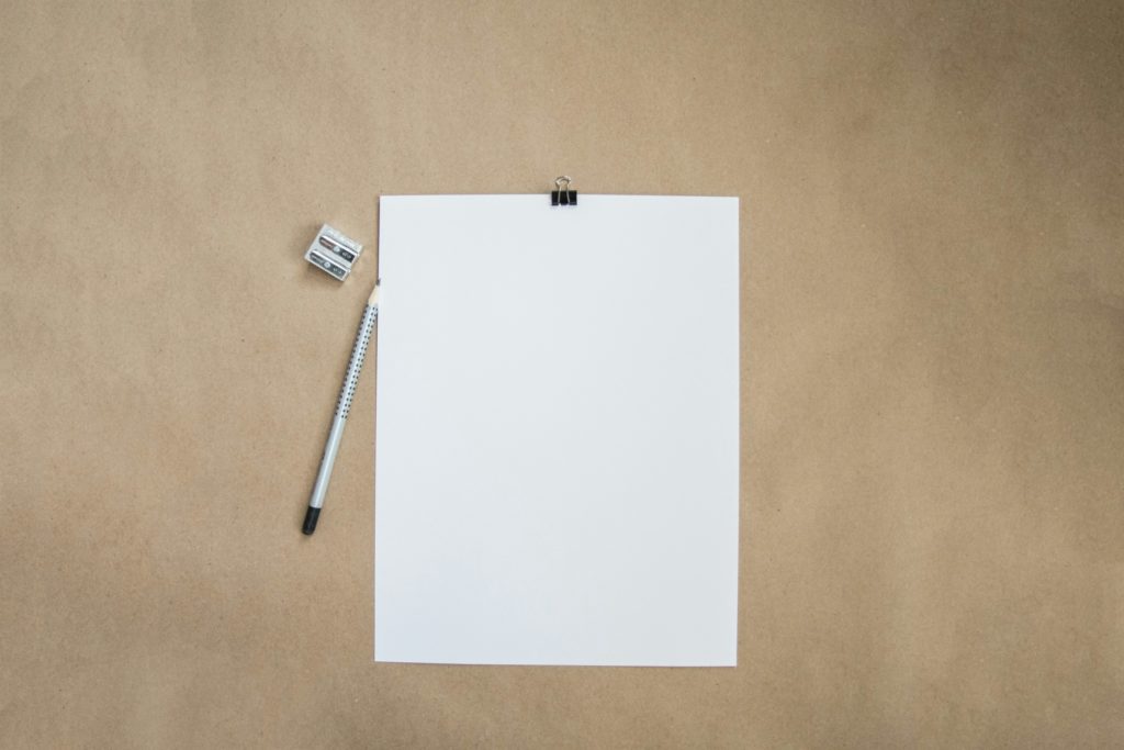 blank sheet of paper